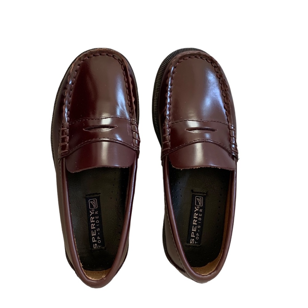 Like new! Sperry Children's Colton penny loafer boy shoes, burgundy, size 12.5M - Picture 4 of 9